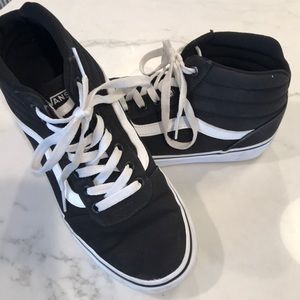 Vans. Size 7.5 black and white hightops
